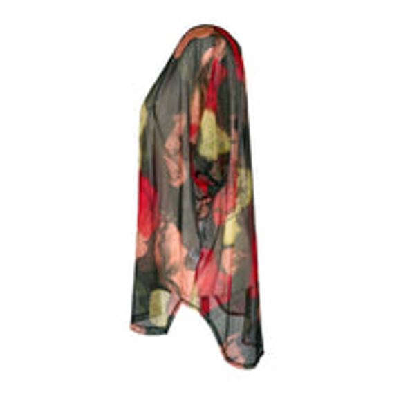 Sympli Women's Floral Printed Sheer Tunic Slit Back Size 14 - Picture 3 of 7